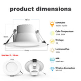 5W Smart WiFi & Bluetooth LED Recessed Downlight (1-10 Pack, RGB + Tunable White) - App & Voice Remote Control Ceiling Lamp Compatible with Alexa & Google Home