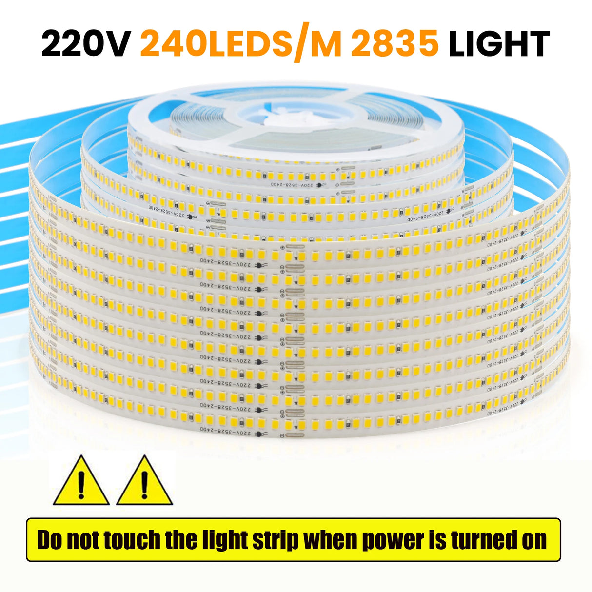 High-Density AC 110V 220V LED Strip Light - 240 LEDs/M Flexible Ribbon