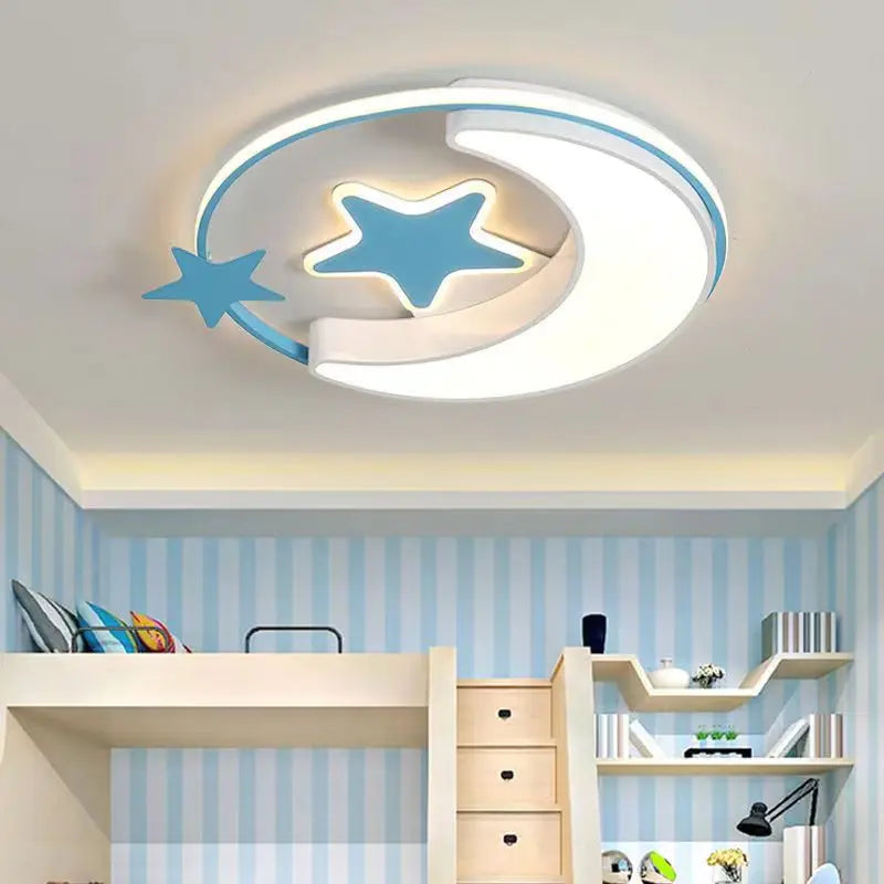Moon Star Led Ceiling Light Kid Room Light Fixture Baby Room Light Girl Lamp Kid Room Ceiling Lamp For Children Bedroom Lighting
