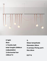 2026 Art Deco Dimmalbe Led Chandelier Lighting Orange Black Textile Glass Bubble Suspension Luminaire Lampen For Living Room