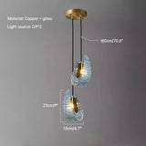 Creative All-copper Headboard Chandelier Light Luxury Individual All-copper Bedroom Blue Glass Lamp Indoor Home Decor G9 Bulb