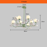 French Living Room Pendant Lamp Modern Minimalist Net Red Glass Chandelier Creative Flower Warm Bedroom Restaurant Home Lighting