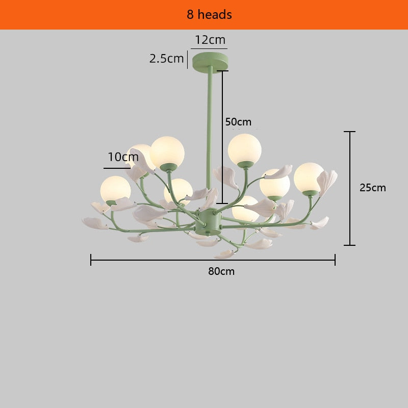 French Living Room Pendant Lamp Modern Minimalist Net Red Glass Chandelier Creative Flower Warm Bedroom Restaurant Home Lighting