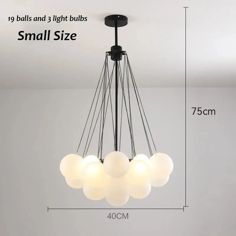 Modern Glass Balls Chandeliers Black/Gold Dining Living Room Bedroom Cafes Hall Home Decor Pendant Light Indoor Lustre Luminaire