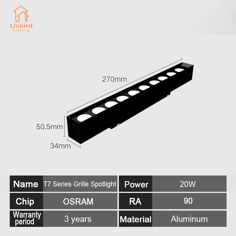 35 Series DC48V Magnetic Track Light - Modern Embedded LED Grille Spotlight & Linear Flood Lamp for Ceiling Home Lighting