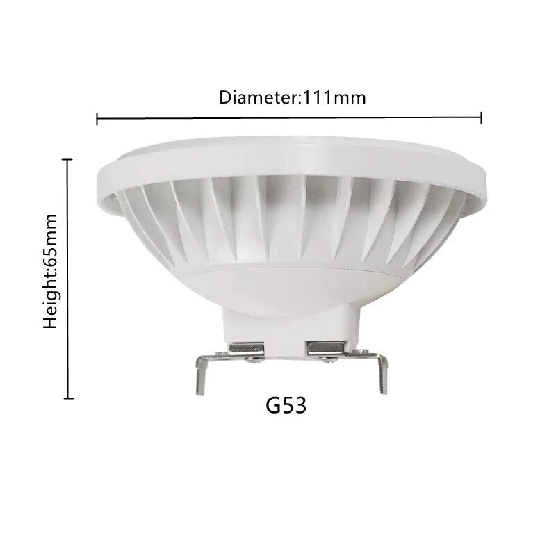 10W 15W COB LED Bulb Lamp Spotlight Dimmable Recessed Downlight AR111 QR111 G53 12V AC85-265V