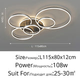 Modern Round Design Ceiling Lights For Living Room Bedroom Gold White Coffee Painted  Circle Rings Lighting Fixtures Luminaire