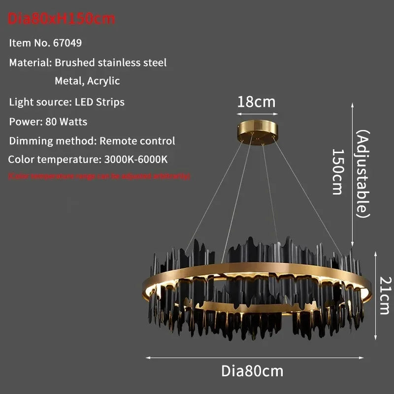 Modern Chandeliers For Dining Room Living Room With Remote Control LED Hanging Lamp Kitchen Island Pendant Light Lustre Fixtures