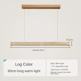 Japanese Wabi Sabi Stone Long Strip Chandelier One Line Down light Restaurant Living Room Office Study Table Light Fixture Wood