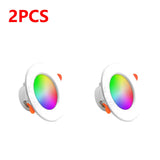 1-10 Pack Smart RGB LED Recessed Downlight (10W Dimmable, Warm to Cool White) - Round Color-Changing Ceiling Spot Light Panel Lamp for Bedroom & Living Room Decor