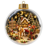 1pc 8CM Size Acrylic Material Christmas Ball Ornament Transparent Design with Light Santa Claus Pendant Hanging Christmas Decor