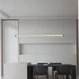 Nordic restaurant chandelier light luxury modern minimalist bar desk office chandelier creative one word long glass chandelier