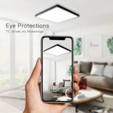 LED Ceiling Light Modern Square Lamp 2.4cm Ultra thin Ceiling Lamps Fixture with Remote Control Dimmable for Bedroom Living Room