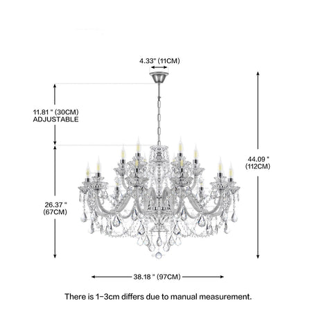 Luxurious K9 Crystal Chandelier 15-18 Arms Cognac/Transparent Ceiling Light For Living Room Home Hotel Apartment Decors