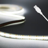 DC 5V COB LED Strip Light USB with Mini Controller Dimmable Soft Flexible Tape High Density 320LEDs Linear LED Lights