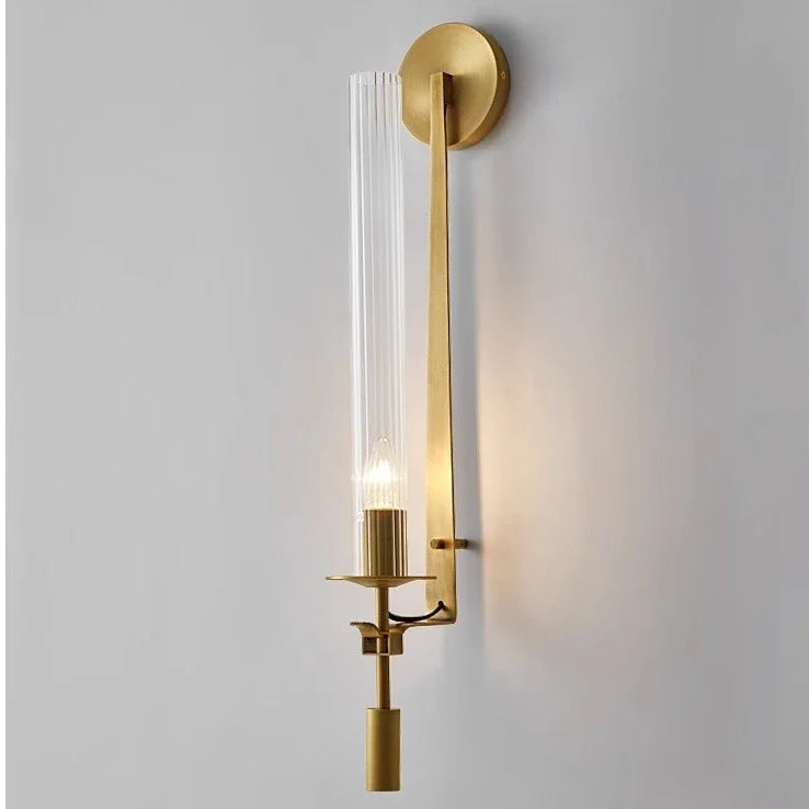 Modern Glass Wall Sconce - Elegant LED Bedside Lamp for Bedroom & Hotel
