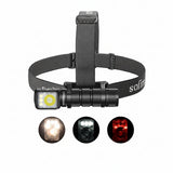 HS42 2100lm EDC LED Headlamp (SST40 White, Red & Floodlight) - 18650 USB-C Rechargeable Right-Angle Flashlight with Magnetic Tailcap for Camping