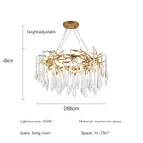 Light Luxury Crystal Chandelier Postmodern Minimalist Living Room Tree Branch Lamp Artistic Dining Room Pendant Lamp