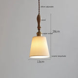 Butterfly Ceramic LED Pendant Lamp Beside Wooden Handle Copper Socket Home Decors Bedroom Dining Living Room Light Hang lamp