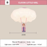 Princess Room Girl Bedroom Ceiling Lights Pink Girl Cloud Light LED Romantic Warm Baby Room Children's Room Ceiling Lamps