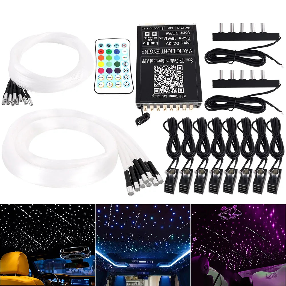 16W Twinkle LED Star Roof Chandelier - RGBW Fiber Optic Starlight Headliner Kit