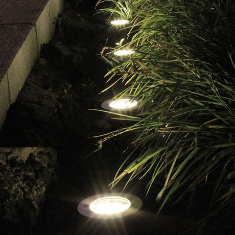 8 LED Outdoor Solar Underground Floor Buried Lamp Waterproof Landscape Garden Path Way Underground Decking Light