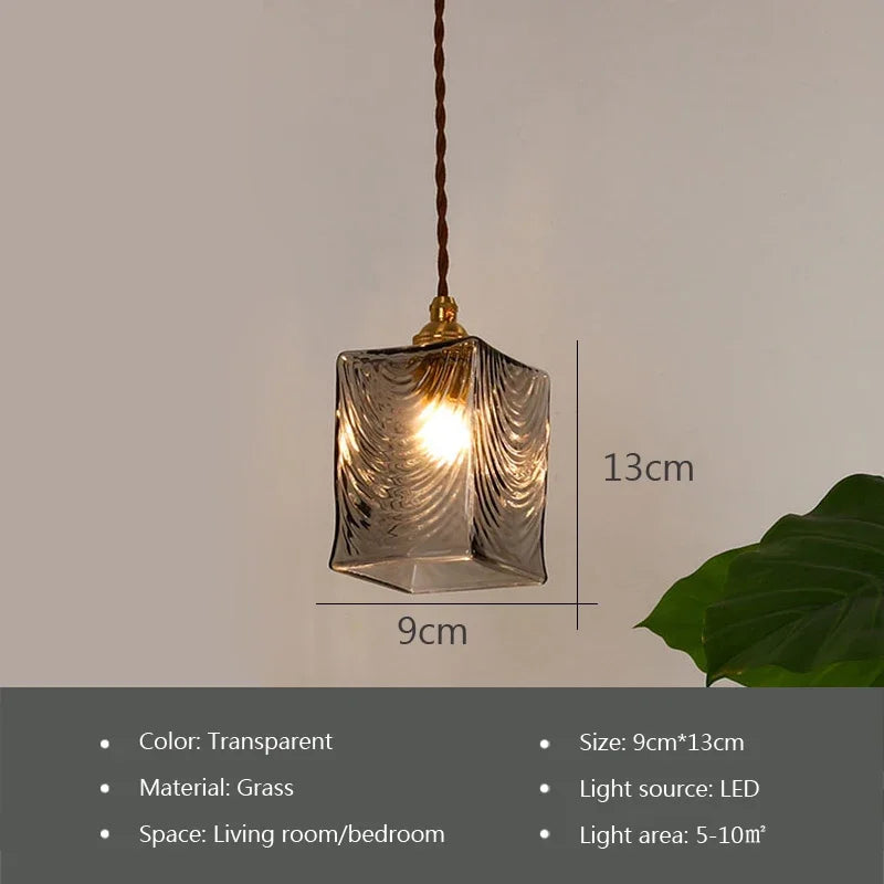 Nordic Glass Small Pendant Lights Brass Restaurant Chandelier for Living Dining Room Kitchen Bedroom Bedside Hanging Lamp