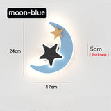 Cartoon LED Rocket Wall Lamp Modern Creative Moon Star Wall Light Indoor Baby Children's Room Bedside Decoration Light Kids Gift