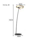 Ring Fishing LED Floor Lamp Golden Long Pole Modern Simple LED Minimalist Light Luxury Designer Vertical Table Lamps Room Decor