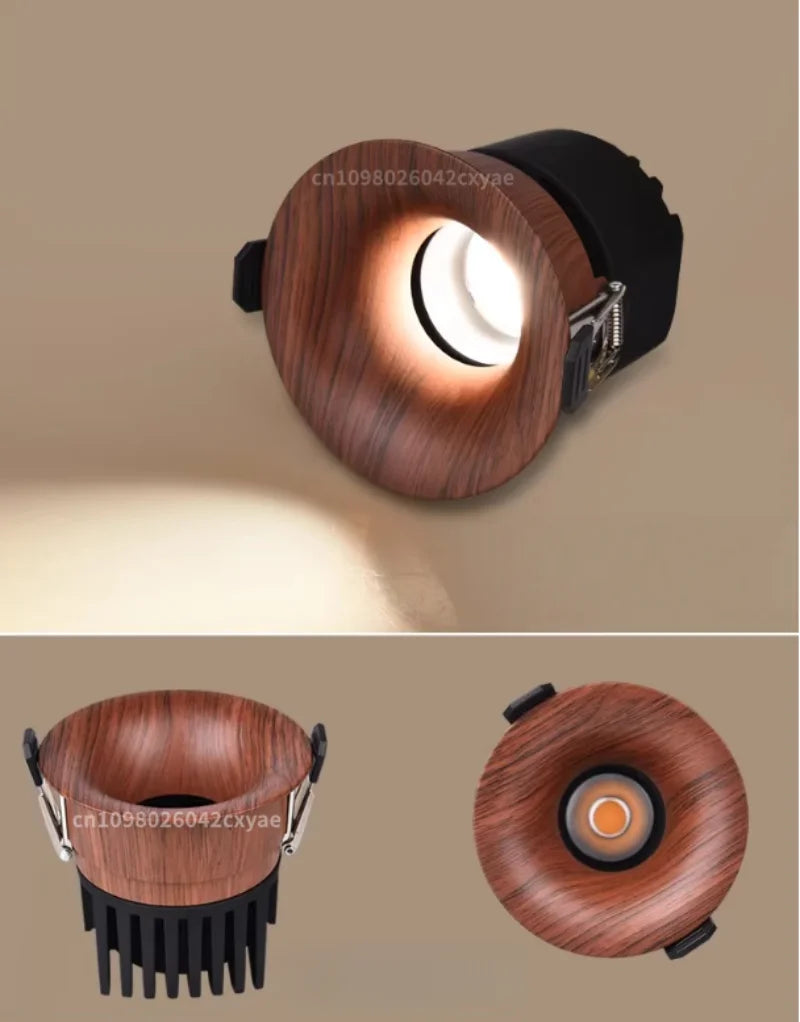 Dimmable embedded LED downlights, spotlights, COB ceiling lights, 9W,12W 15W,18W indoor lighting for living rooms and kitchens