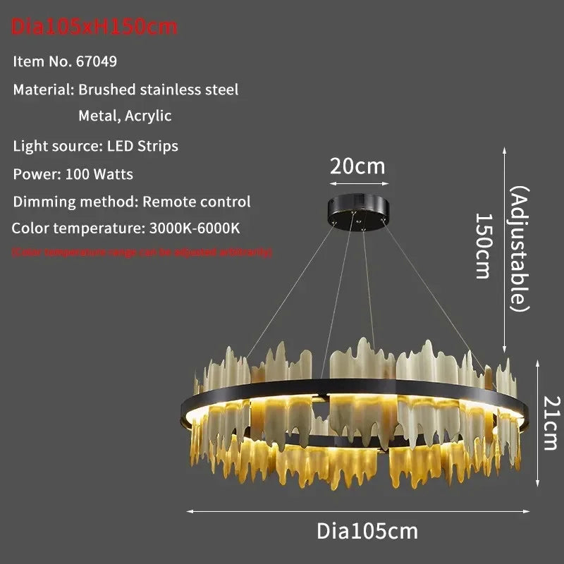 Modern Chandeliers For Dining Room Living Room With Remote Control LED Hanging Lamp Kitchen Island Pendant Light Lustre Fixtures