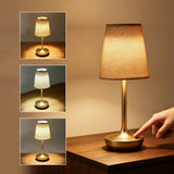 Cordless LED Table Lamp Fabric Desk Lamp Rechargeable Night Light for Bar Dining Room Restaurant Atmosphere Decor Lamp