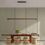Nordic Minimalist Wabi Sabi Wind Strip Wood Led Pendant Lights Restaurant Bar Home Decor Lamp Dining Room Office Desk Chandelier