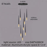 Modern Luxury Chandelier Nordic Ceiling Light Living Room Duplex Attic Long Pendant Light Villa Staircase LED Hanging Lamps