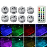 1-10PCS Car Wireless Adhesive LED Car Interior Ambient Light Remote Control Decor Auto RGB Interior Atmosphere Light Decorative