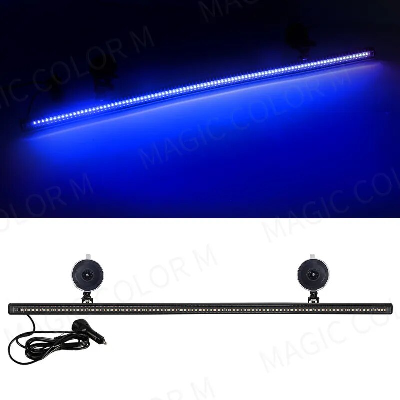 Car Strobe Lamp Bar with 96 LED 3030 Beads for Front Windshield, Traffic Signal, Emergency Flashing, and Auto Roof Top Warning Light with 12V-24