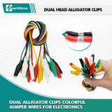 10PCS 28 35 45mm Alligator Clips Double Head Test Leads 50CM Jumper Wires Electrical DIY Crocodile Clips for Electronics Battery