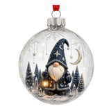 Vintage Winter Glowing Christmas Ball Ornament Plastic Acrylic LED Warm Lights 3D Christmas Hanging Bauble Shock-Resistant