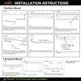 48 Inch 80W LED Linear Strip Stairwell Light Fixture 8800lm 5000K IP20, SCR Dimmable 4 Foot Grade Indoor Shop Ceiling Lights FCC