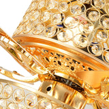 Crystal Ceiling Fan Light with Remote Control Reversible Wooden Blades Fan Chandelier for Living Room