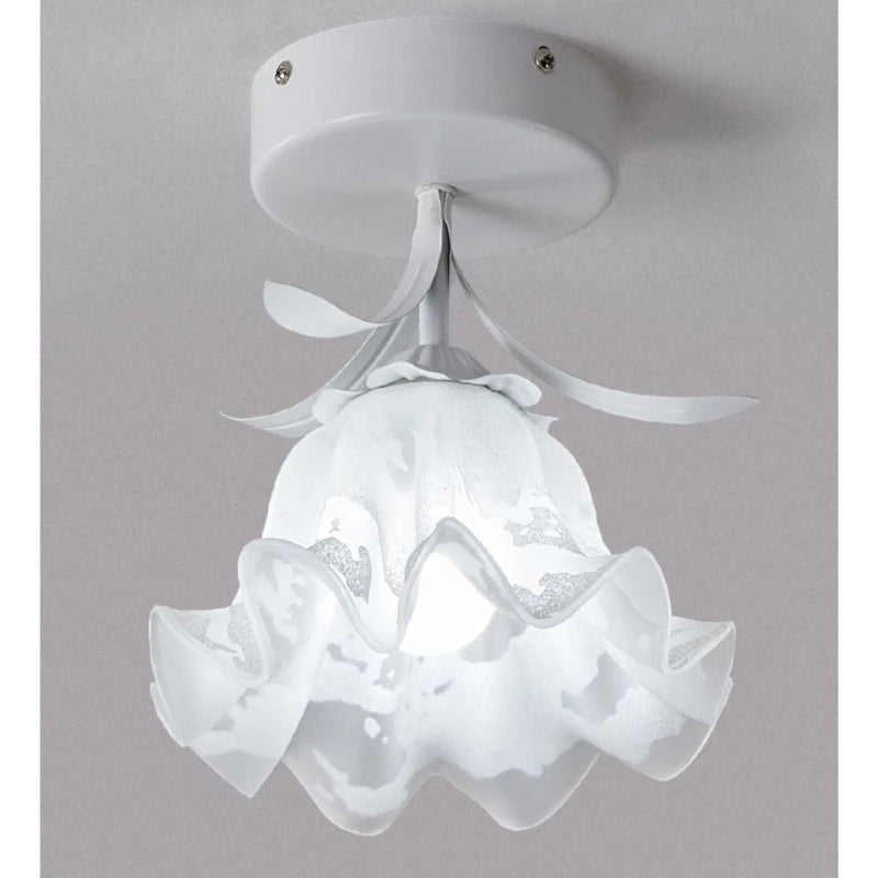 Aisle Corridor Light Cream Wind Flower Bud Ceiling Lamp for Entrance Foyer Porch Cloakroom Balcony Indoor Decoration Fixtures