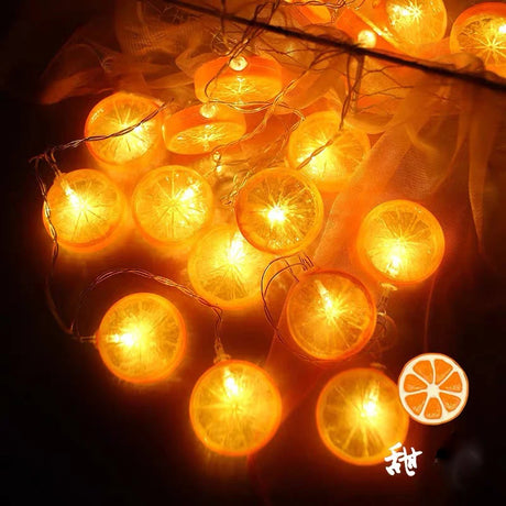 3m LED Lemon Garland Orange Slices String light Yard Wedding Home Party Bedroom Decoration Battery Lamps Holiday Lighting
