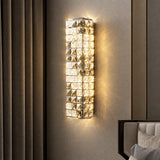 Luxury Dimmable Crystal LED Wall Lamp - Eye-Care Modern Sconce Light Fixture for Bedroom Bedside, Living Room & Study