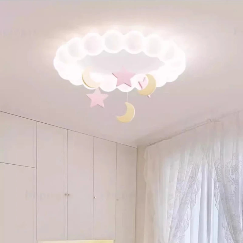 Children's Room Bubble Cloud Ceiling Light Color Star Moon Cloud Light Romantic Princess Room girl Bedroom Ceiling Lamps