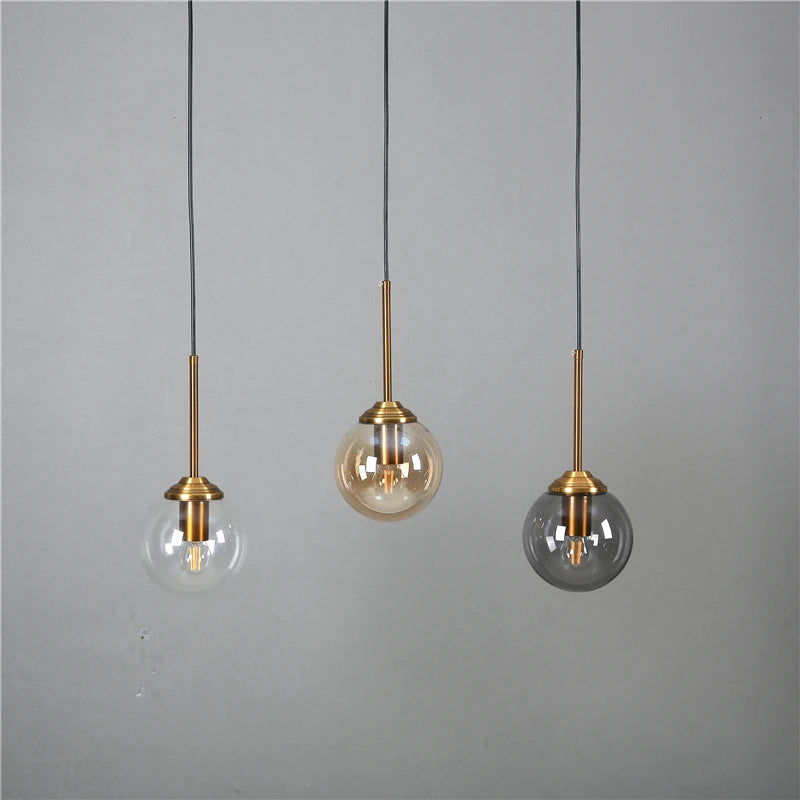 Nordic Modern Glass Pendant Lights LED Hanging Lamp for Kitchen Dining Room Bedroom Nordic Pendant Lamps Home Lighting Fixtures