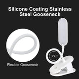 Rechargeable Book Light, Contact Control Adjustable Brightness Eye Protection Reading Light, LED Clip on Light