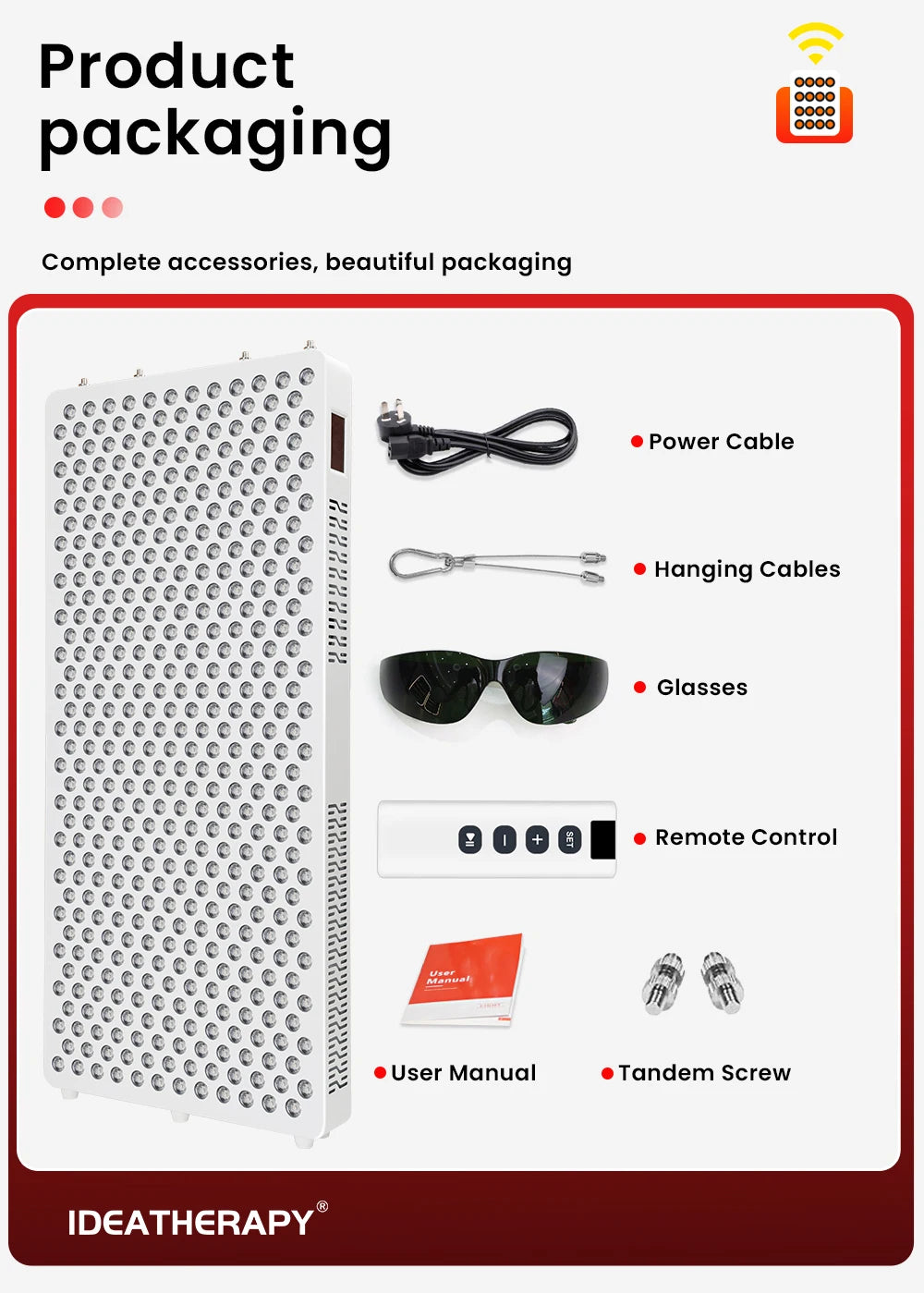 Red Light Therapy LED Touch Screen APP 480,590,630,660, 670, 810, 830, 850,1060nm Full Body Lamp PDT Infared Device Led Red Light Therapy Panel