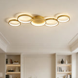Golden LED Ceiling Light 110v 220v 3 Colors Dimming Modern Creativity Remote Control Living Room Bedroom Aluminum Lamp