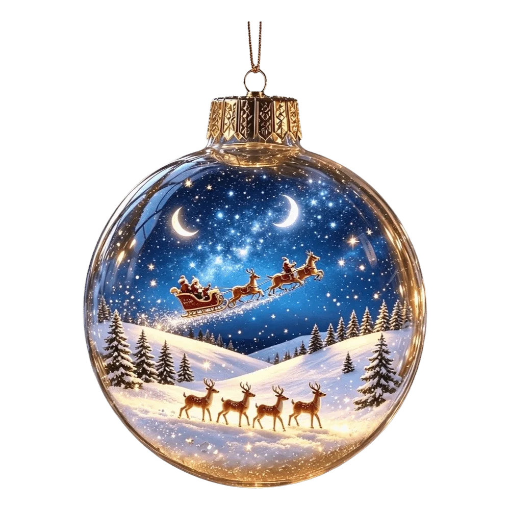Luminous Transparent Christmas Hanging Ball LED Lights Snowman Christmas Tree Decor Elk Sock Xmas Tree Ornaments Christmas Tree