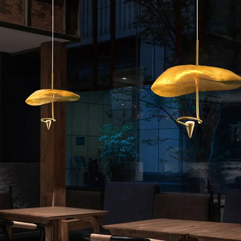 Modern Creative Copper LED Chandelier for Living Room Restaurant Kitchen Bedroom Designerhanging Lamp Art Decor Lighting Fixture